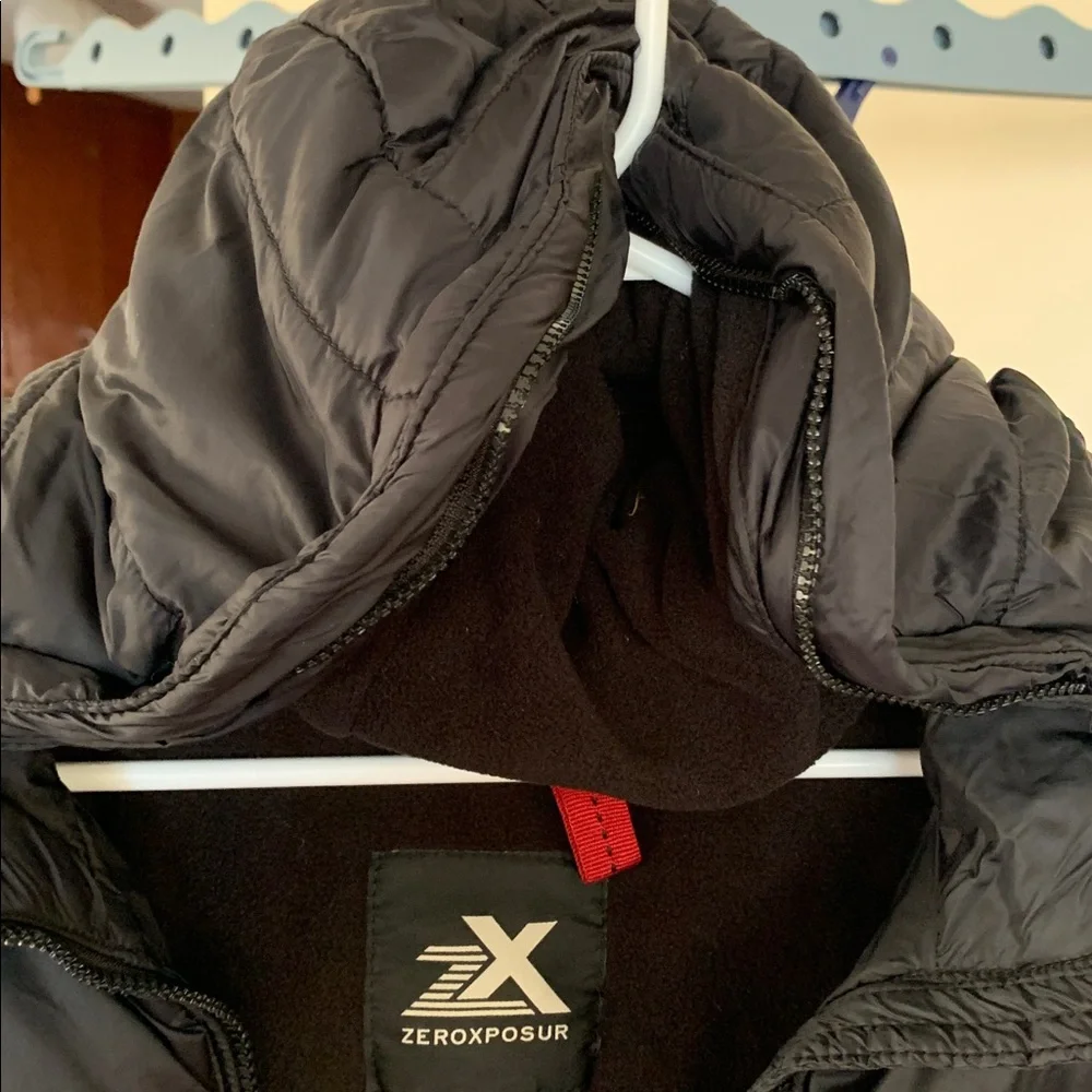 ZeroXposur Black Puffer Jacket with Tan Faux Fur Hood - Picture 10 of 12